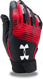Under Armour Men's Clean Up Baseball Batting Gloves, Black (002)/White, Medium