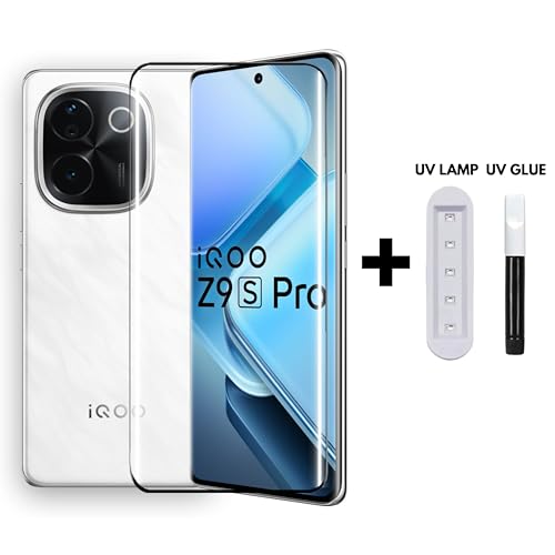 Image of SPAZY CASE iQOO Z9s Pro 5G / Z9s 5g Ultra Premium Adavnced Glue UV Curved Tempered Glass | HD clarity Full Edge Protection for iQOO Z9s Pro 5G / Z9s 5G