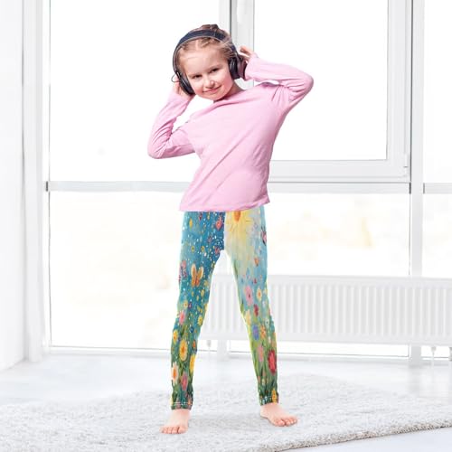 Bolaz Toddler Girls Leggings Printed Yoga Pants Leggings Sunshine and Butterflies for Kids4