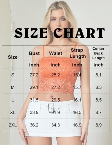 Image of Avidlove Bralettes for Women Lace Spaghetti Strap Tank Top Tube Slim Basic Camisole