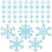 Produktbild OULII 50 STÜCKE 3D Leucht Fluoreszierende Schneeflocke Wandaufkleber Aufkleber Fenster Clings Für Weihnachtsfeier Dekoration (Blau)
