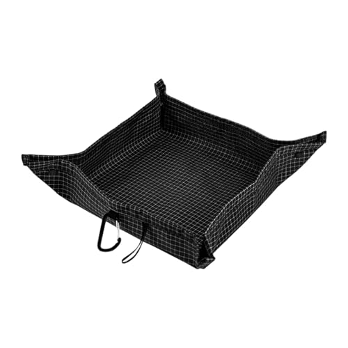 Perfk キャンプ用収納トレイ アウトドア用シッティングマット 軽量 折りたたみ式収納ボックス 釣り雑貨 デスクトップ食器オーガナイザー, 黒