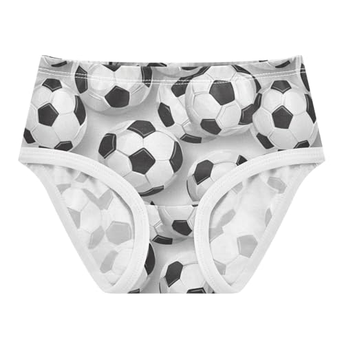 ZZKKO Football Black White Girls Underwear Toddler Panties for Girls Comfort Brief Size 2-8T