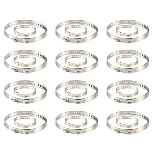 Smgda 24 Pcs Auto CV Joint Boot Clamps Kit, 12 Pcs Small & 12 Pcs Large Stainless Steel Universal Adjustable Drive Shaft CV Boot Clamps For Most Cars