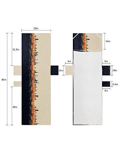 Modern City, Beach Lounge Chair Towel Cover, Soft Chaise Lounge Towel with Side Pockets Patio Pool Chairs Cover for Beach/Pool Sunbathing 29x85 Geometric Abstract Architecture Buildings