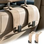 Suede Car Seat Hook 2 Pack Metal Headrest Hanger for Handbag