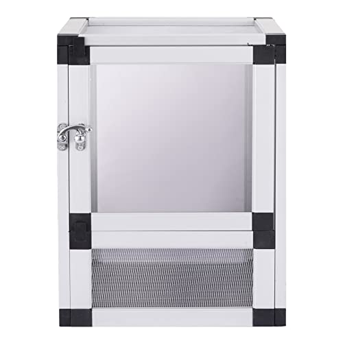 Alumuninum Open Air Screen Cage Mini Enclosure Clear Acrylic Door: A Fresh Air Habitat For Reptiles, Chameleons, Spiders, Lizards, Frogs, Crickets, And Butterflies-White #TOP1