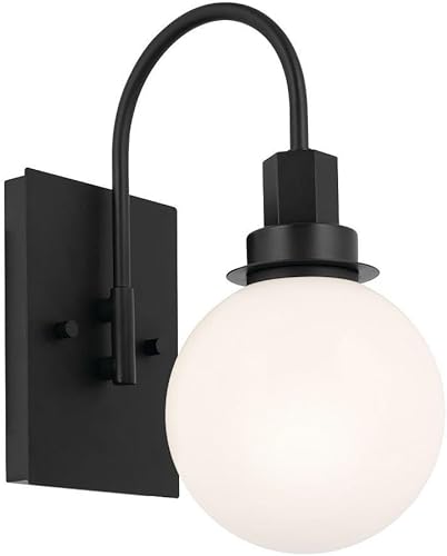 Miniatura 5 de Kichler Aplique de pared hexagonal de 11.5 pulgadas con 1 luz con cristal de ópalo en cromo, 11.5 x 9 x 5.75 pulgadas