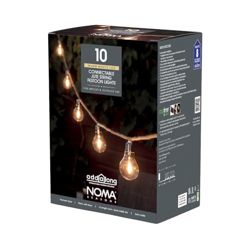 NOMA Connectable Jute Rope Festoon Garden Lights 6.8 m (Pack of 1)