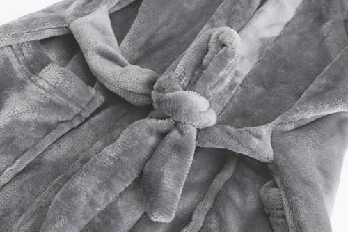 Image of Girls Fleece Hooded Robes, Warm Printed Bath Robe for Kids Soft Fuzzy Bathrobe for Gifts