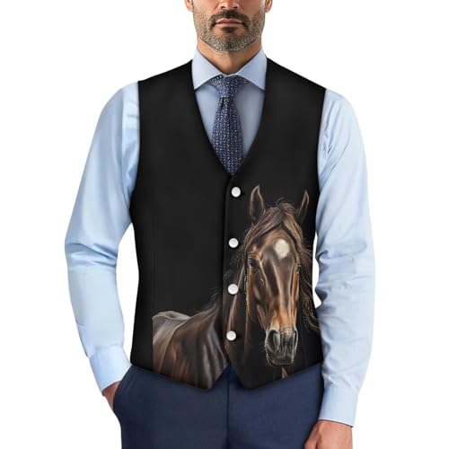 Men's Suit Vest Lightweight Business Formal Dress Jackets Casual Waistcoat Vest with 4 Buttons Tuxedo Slim Fit