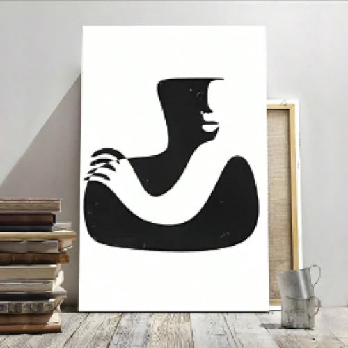 Art mural abstrait noir et blanc XINBAO toile 21x30 cm sans cadre pour salon