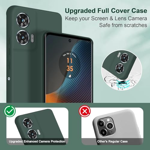 Image of DIZORO Microfiber Candy Case for Motorola G96 5G Smooth Touch Cushion Liquid Soft Silicone Gel Rubber Phone Cases Non-Slip Full Body Protective Shockproof Back Cover -Forest
