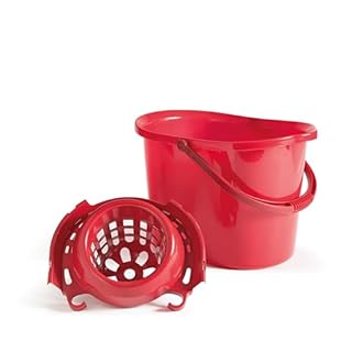 Perfetto Classico Secchio con Strizzatore, Plastica, Rosso, 39x28x30.5 cm