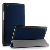 Infiland Lenovo Tab2 A8/ Tab3 8 Case, Ultra Slim Tri-Fold Stand Case Cover for Lenovo Tab 2 A8-50 2015 Release/ Lenovo Tab 3 TB3-850F 2016 Release 8-Inch Tablet Only, Navy