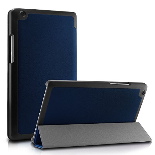 Infiland Lenovo Tab2 A8/ Tab3 8 Case, Ultra Slim Tri-Fold Stand Case Cover for Lenovo Tab 2 A8-50 2015 Release/Lenovo Tab 3 TB3-850F 2016 Release 8-Inch Tablet Only, Navy