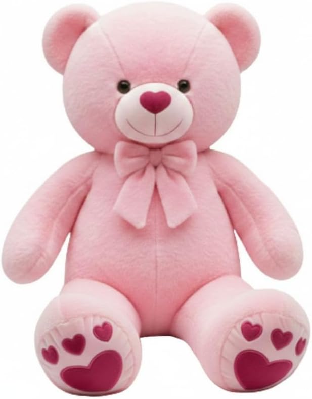 MOSU 4 Feet Pink Teddy Bear Rabbit Fur | Huge Giant Big Plush Soft Toy | Stuffed Animal | Perfect Birthday Valentine Gift for Girlfriend Wife Kids