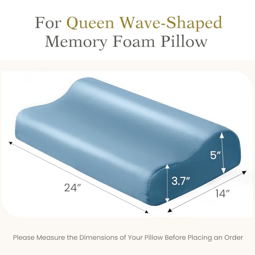 Image of Contour Cervical Pillowcase- Rayon Derived from Bamboo Pillow Case Cover for Contour Cervical Neck Pillow- Breathable Silky Soft Pillowcase for Hot Sleepers,24 x14 x5 /3.7 Inches 1 Piece Aqua Blue