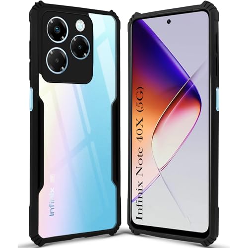 Image of Jkobi Back Cover Case for Infinix Note 40X 5G (Shockproof with Polycarbonate Clear Panel | Professional Black)