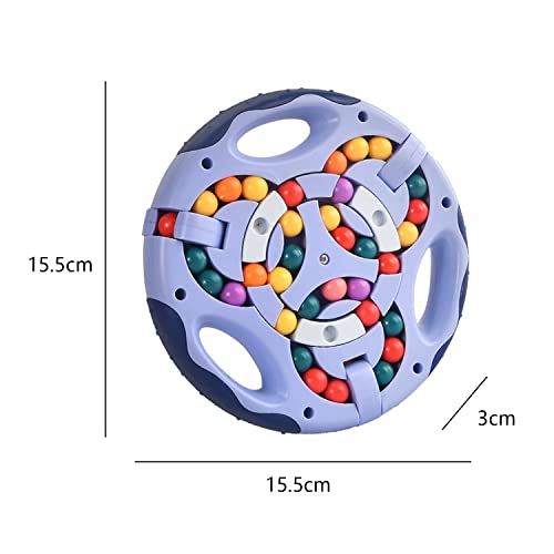 GERUI Rotierender Fingerwürfel Intelligenz Spiele, IQ Game Magic Bean Rotating Cube Spielzeug, Dekompression Puzzle Toys für Kinder Teens Erwachsene - Neueste Angst Linderung Spielzeug (Blau)