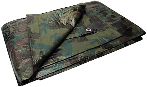 Cotarba Waterproof Tarpaulin Heavy Duty Clear Tarp Furniture Caravan Camo Cover Clear Camping Sheet Double Sided Camouflage Groundsheet Multipurpose Tarp Tent Metal Eyelets (Blue, 1.5 x 2 m)