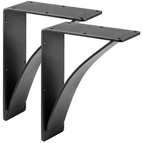 Escuadras Abatibles 22,9 x 30,5 x 10,2 cm, Soportes para Estantes con Capacidad de Carga 204 kg, Soporte Estantería, Escuadras Estanterías, Soporte Escuadra, Material de Acero, Color Negro Mate