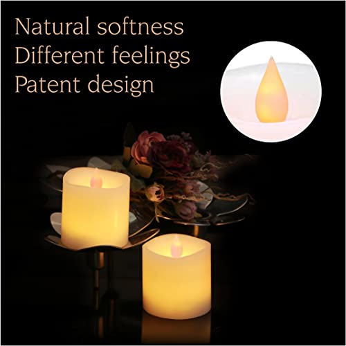 Image of 3x3 Flickering Flameless Candles Set of 2,3 inch Real Wax LED 600 Hours Battery Candles with Timer Remote,Control for Wedding Party Indoor,Ivory