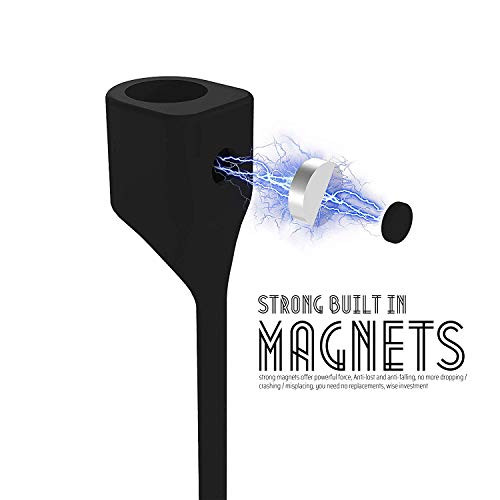 VSuRing AirPods Pro 3 用 イヤホン ストラップ マグネット シリコン AirPods Pro2/1 AirPods 3/2/1対応 エアポッズ ネックストラップ 落下防止 紛失防止 収納便利 スポーツ最適 アップル ワイヤレス イヤホン対応（ブラック）