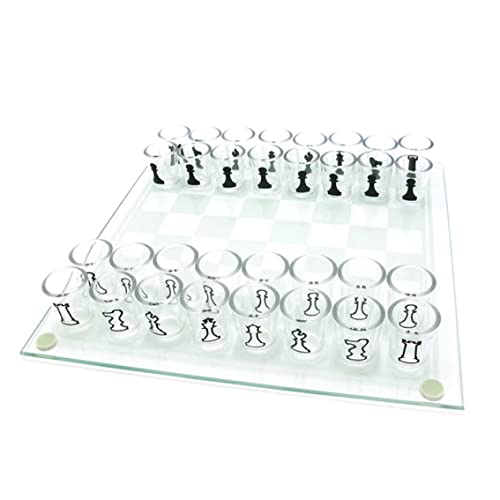 Jeu d'échecs en verre pour pimenter vos soirées entre amis avec 32 tasses