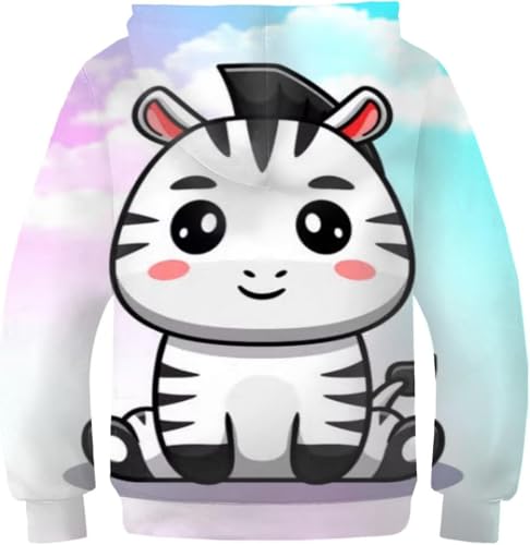 Sweat à capuche imprimé 3D cygne pour enfant 11-13 ans ample et noir - 5