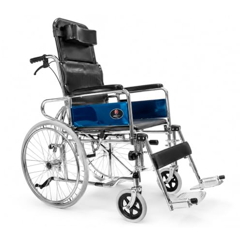 Image of Hero Ecomed Winn 303 C | Manual Wheelchair with Propelling Ring | Chrome Plated MS Frame | High Back Foldable Wheelchair | Commode Provision | For Patients & Elderly | 100 kg Capacity