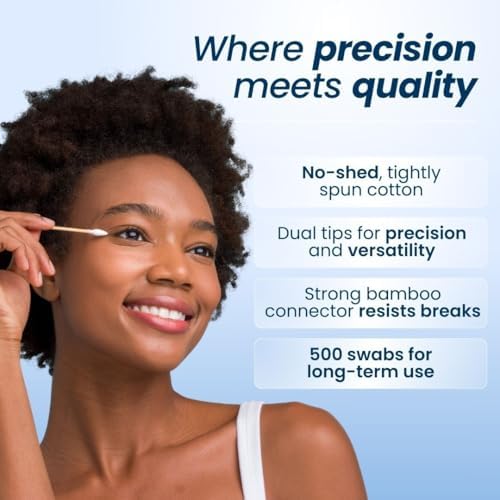 Clean Skin Club Clean Swabs | 500CT | One Pointed Tip | Biodegradable + Organic Cotton & Bamboo | Makeup & Nail Polish Touch-ups | Chlorine-Free & Hypoallergenic (500 Count) - View 5