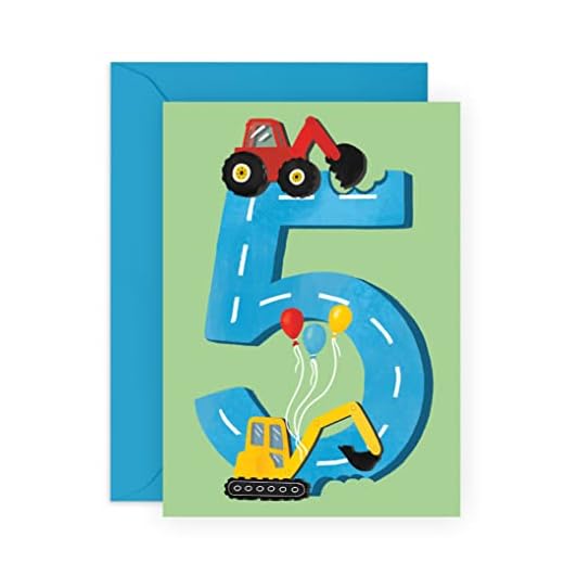 Central 23,Tarjeta de felicitación de quinto cumpleaños para niños, 5 años de edad, 5 años, hijo, nieto – con pegatinas – de Central 23