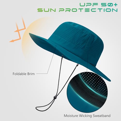 Image of UPF 50+ Bucket Sun Hat with Laser Perforated Mesh Cooling Adjustable Breathable Lightweight for Outdoor Men Women