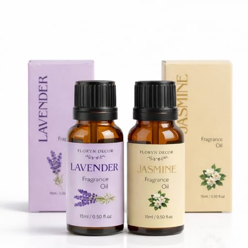 Image of Floryn Decor 15ml Aroma Oil Fragrance Oil for Diffuser, Candles, Soap & Aroma Therapy | Long Lasting Floral Scent | Premium Concentrated Aroma Oil (Lavender&Jasmine)