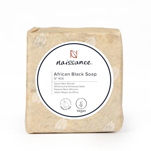 Naissance Authentic African Black Soap (No. 406) - 100g - Natural Cleansing - for Skin, Hands, Body