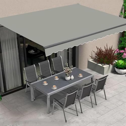 Auvent rétractable pour jardin en tissu imperméable rayé 4x3m