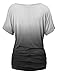 WT990 Womens Round Neck Short Sleeve Dip-Dye Dolman Top XXXL Black