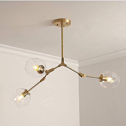 Lustre Satellite E27 moderne en laiton à tiges réglables - 5