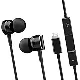 Lightning Earbuds for iPhone, FAPO in-Ear Earphones with Microphone, MFi Certified, Wired Noise Isolation Headphones for iPhone 13/12 /11/11 Pro /11 Pro Max/Xs- All iOS System (Black)