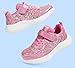 LUCKY STEP Kid's Glitter Fashion Sneakers Sparkly Princess Tennis Bling Shiny Sequins Athletic Walking School Shoes for Children/Boys/Girls(Hot Pink,Little Kid 11)