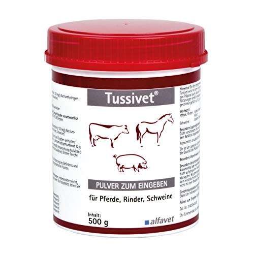 Alfavet Tussivet 500g Dose Pulver bei Husten für Pferd Rind und Schwein zur Besserung des Befindens und Unterstützung der Organfunktion des oberen Atmungstraktes