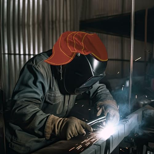 Image of Welding Helmet Cover, Flame Retardant Neck Shield with Press Fit Seal, Anti-Glare Heat Resistant Protective Sleeve Compatible with Most Standard Welding Helmets
