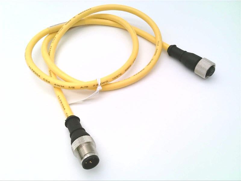 BANNER ENGINEERING DEE2R-53D 0.91 M Length, 5-PIN Male Connector Straight, 72334, Euro-Style Quick Disconnect Cable Double-Ended, Nickel Plated Brass Coupling NUT