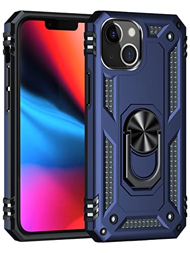 PhoneBeat Case for iPhone 13 mini with Ring, Kickstand 360° Rotate Ring, Anti-Scratch Shock-Absorption Magnetic Cover for iPhone 13 mini 5.4 inch - Blue