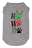 Merry Christmas Costumes Funny Graphic Print Vest for Small Large Dog Gift - Puppy Christmas (Small, Grey-2)