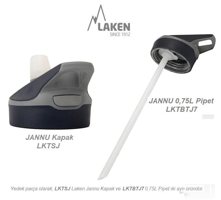 Laken Jannu Thermo-Wasserflasche 500 Ml – Doppelwandig Aus Edelstahl, Hält 24h Kalt, Sportverschluss Mit Strohhalm
