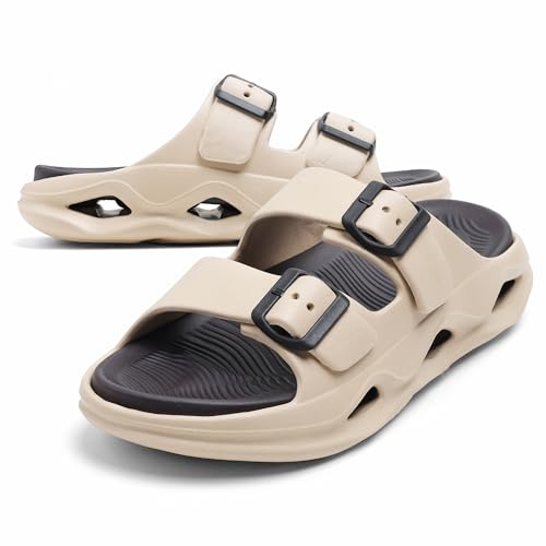 Image of DOCTOR HEALTH SUPER SOFT Men EVA Double Strap Sandals | Adjustable Buckle Comfort Slides | Lightweight Anti-Slip Casual Sandals for Indoor Outdoor Everyday Wear