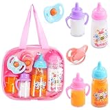 BiBi Doll 7-Piece Baby Doll Accessories Set – Magic Milk Bottles, Juice Bottles, Dummies & Carry Bag for Realistic Role Play – Great Gift for Boys and Girls