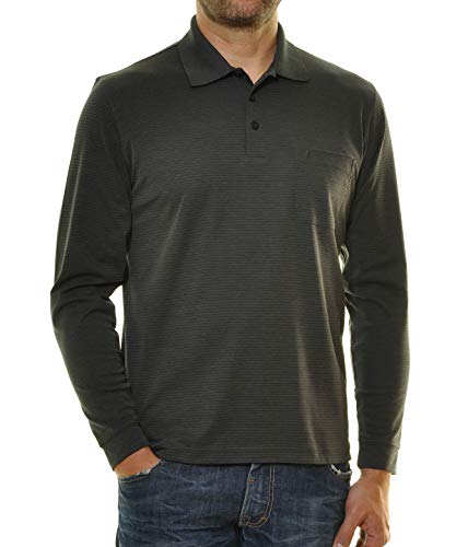 Preisvergleich Produktbild Ragman Herren Softknit-Polo Fineliner, Langarm,L,Anthrazit